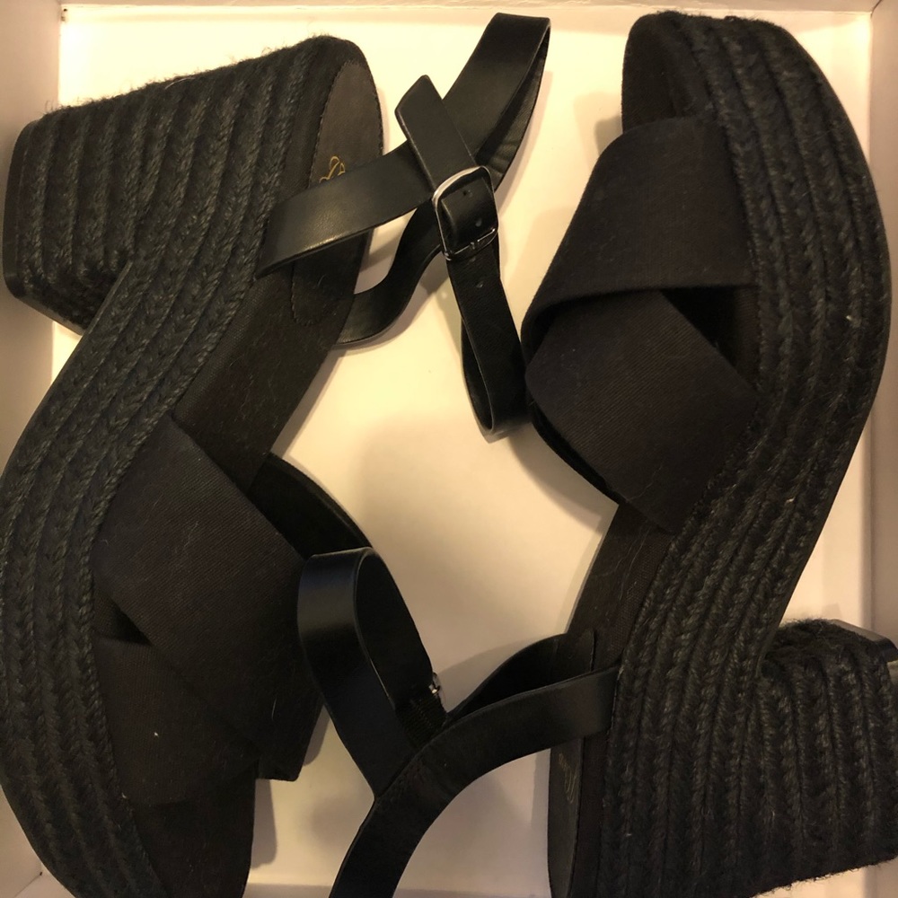 Jcrew Cross Strap Platfrom Espadrilles